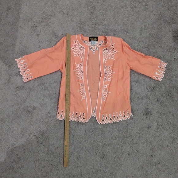 Bob Mackie Peach Embroidered Blazer - Picture 5 of 9